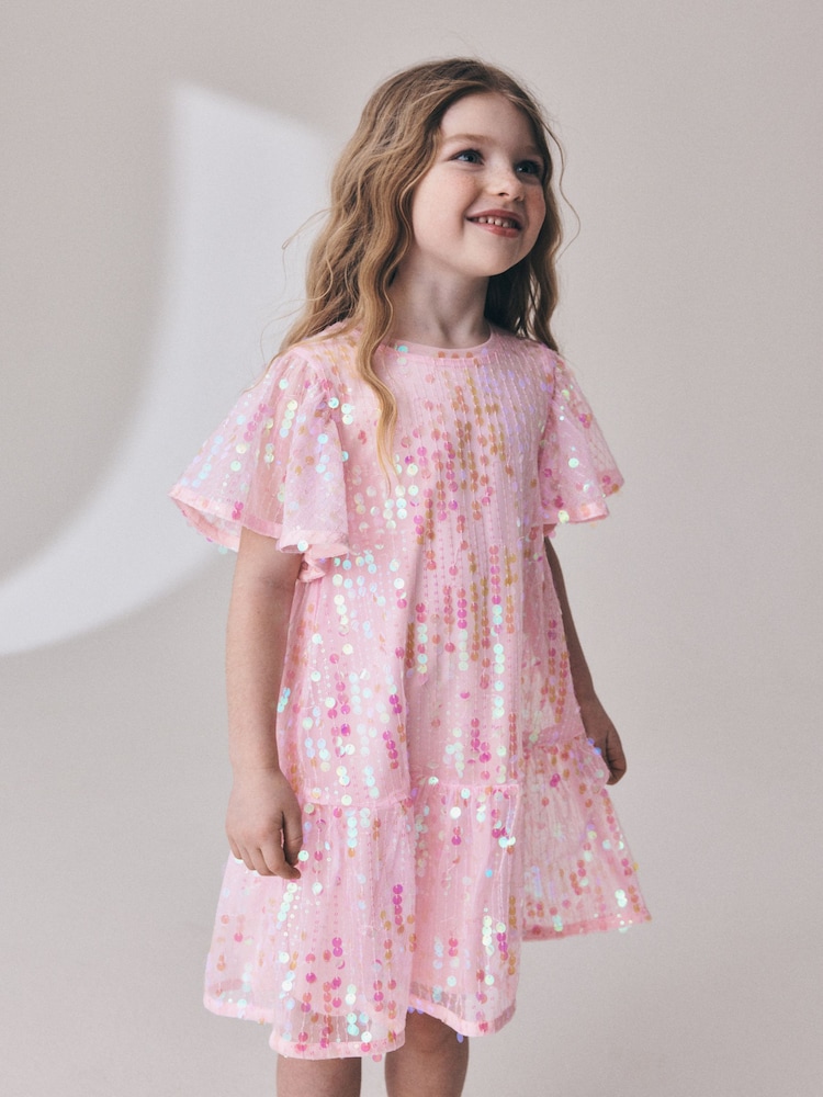 pink peplum dress with sleeves COLUMN EVENING GOWN WITH ELBOW LENGTH SLEEVES AND ATTACHED MULLET PEPLUM | CULT MIA