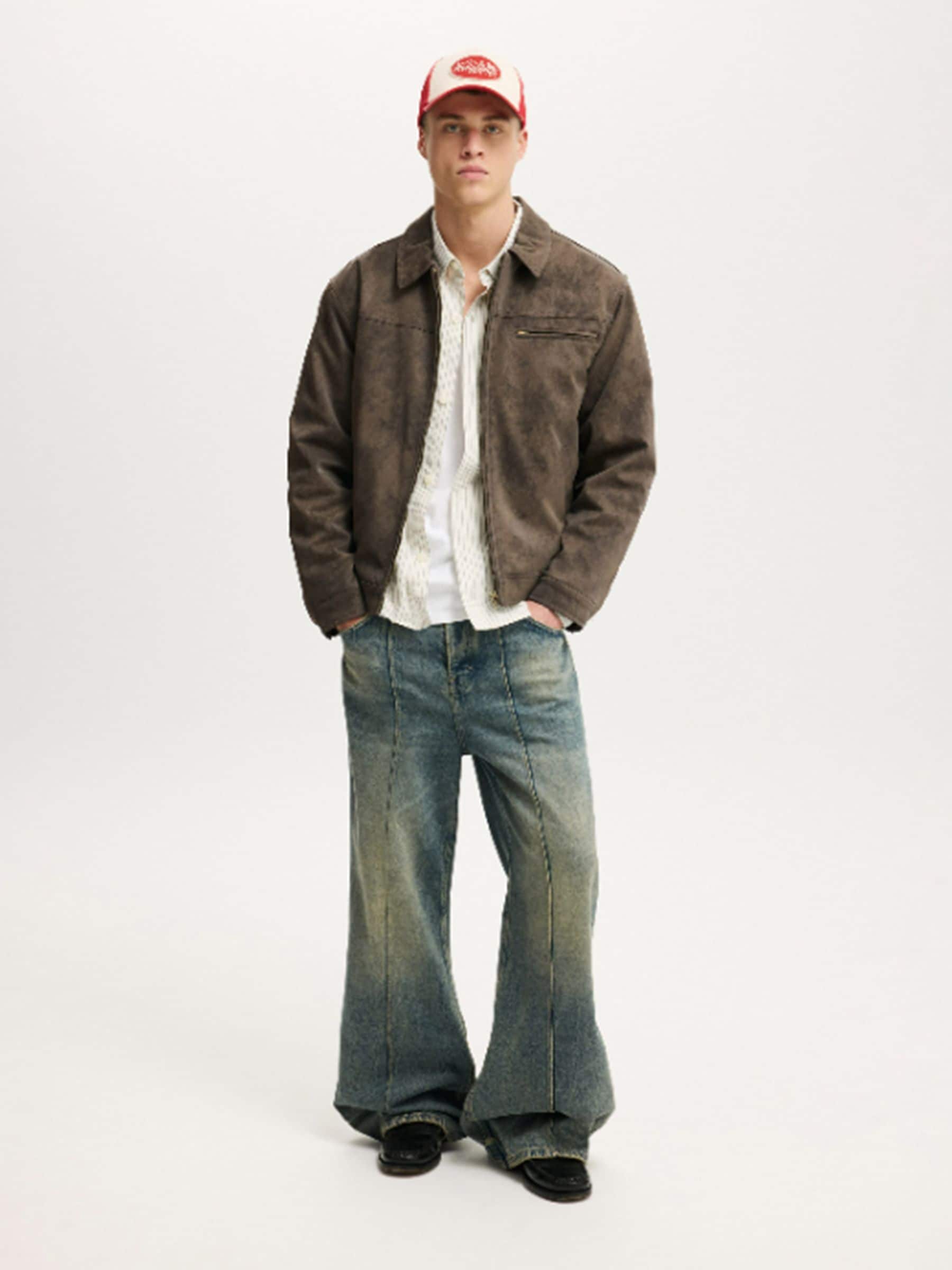 Buy Cotton On Dark Grey Cropped Faux Suede Harrington Jacket from