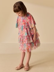 Rosa arcoíris - Rara Tiered Dress (3-16yrs) - Imagen 1 de 5