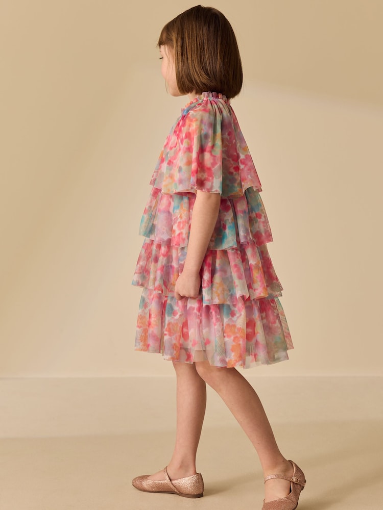 Rosa arcoíris - Rara Tiered Dress (3-16yrs) - Imagen 2 de 5