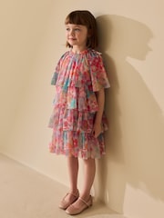 Rosa arcoíris - Rara Tiered Dress (3-16yrs) - Imagen 4 de 5