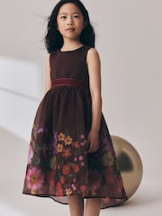 Chocolate Brown Floral Prom Dress (3-16yrs) - Image 2 of 8