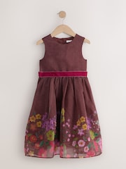 Chocolate Brown Floral Prom Dress (3-16yrs) - Image 5 of 8