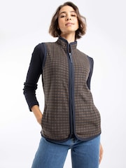 Weird Fish Brown Giselle Printed Gilet Micro Fleece - Image 1 of 7