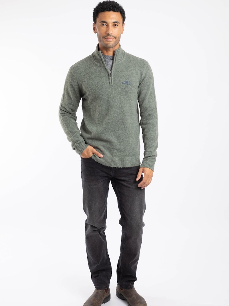 Weird Fish Grey Altwood 1/4 Zip Jumper - Image 1 of 5 Weird Fish Grey Altwood 1/4 Zip Jumper - Image 1 of 5