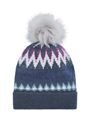 Weird Fish Blue Frady Fair Isle Bobble Hat - Image 4 of 4
