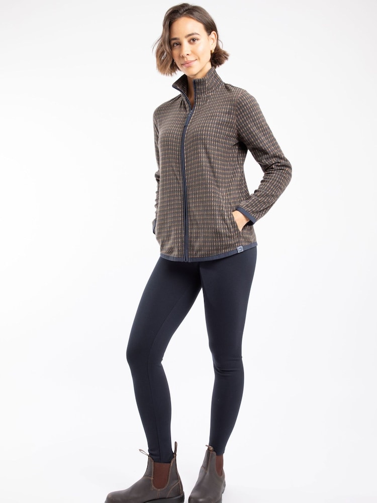 Weird Fish Brown Rochelle Full Zip Printed Micro Fleece - Image 1 of 8 Weird Fish Brown Rochelle Full Zip Printed Micro Fleece - Image 1 of 8