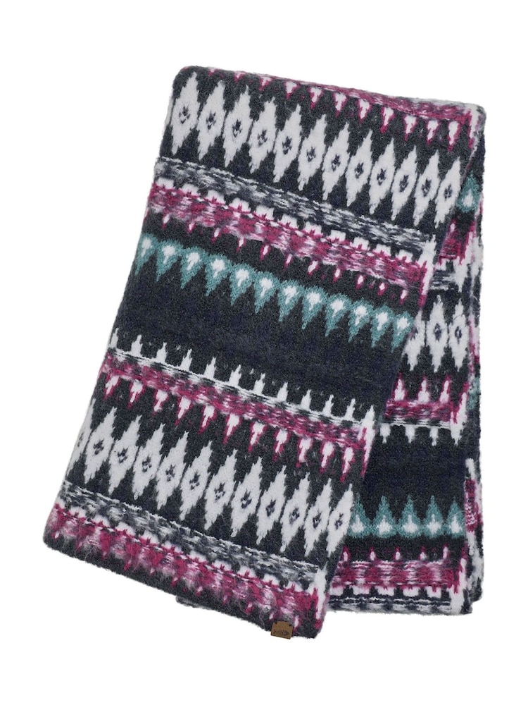 Weird Fish Blue Heathfield Fair Isle Scarf - Image 4 of 4 Weird Fish Blue Heathfield Fair Isle Scarf - Image 4 of 4