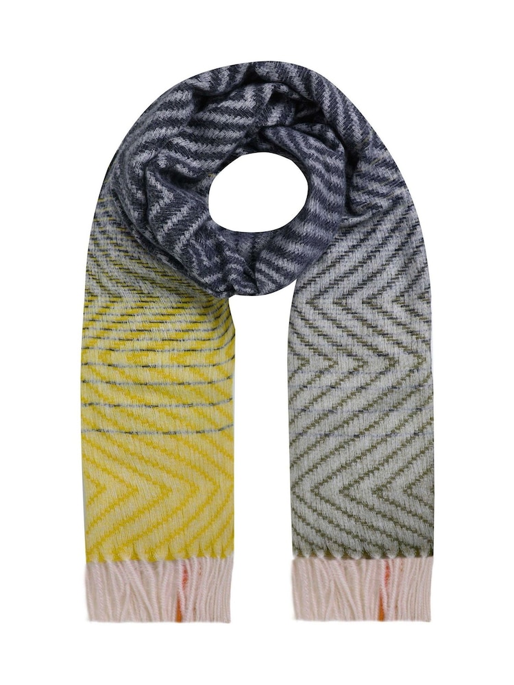 Weird Fish Blue Jadida Brushed Zig-Zag Scarf - Image 1 of 4 Weird Fish Blue Jadida Brushed Zig-Zag Scarf - Image 1 of 4