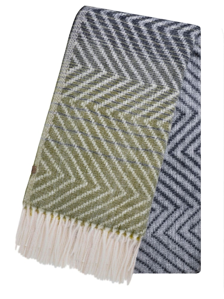 Weird Fish Blue Jadida Brushed Zig-Zag Scarf - Image 2 of 4 Weird Fish Blue Jadida Brushed Zig-Zag Scarf - Image 2 of 4