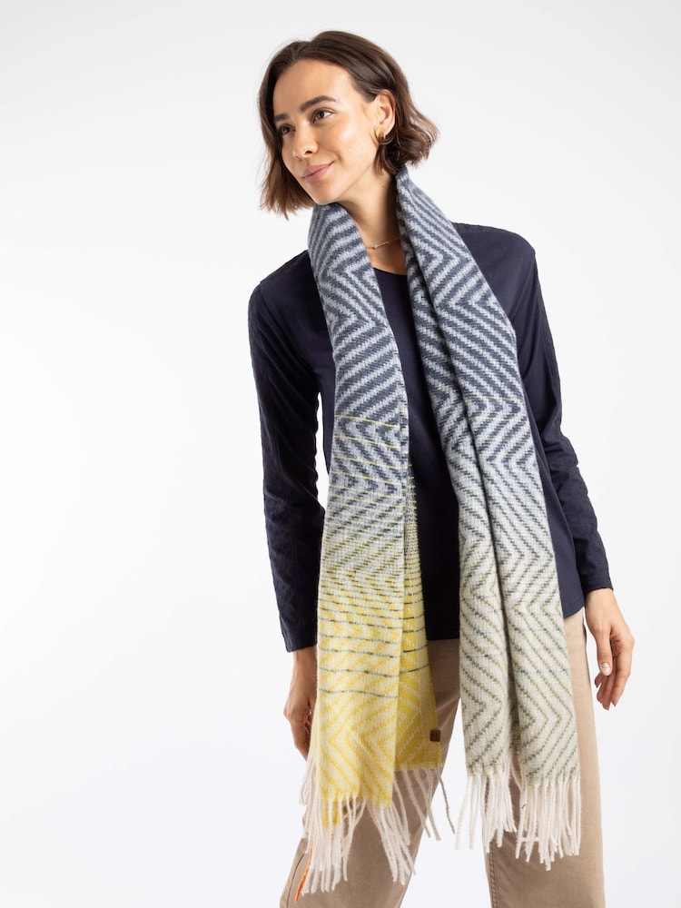 Weird Fish Blue Jadida Brushed Zig-Zag Scarf - Image 4 of 4 Weird Fish Blue Jadida Brushed Zig-Zag Scarf - Image 4 of 4