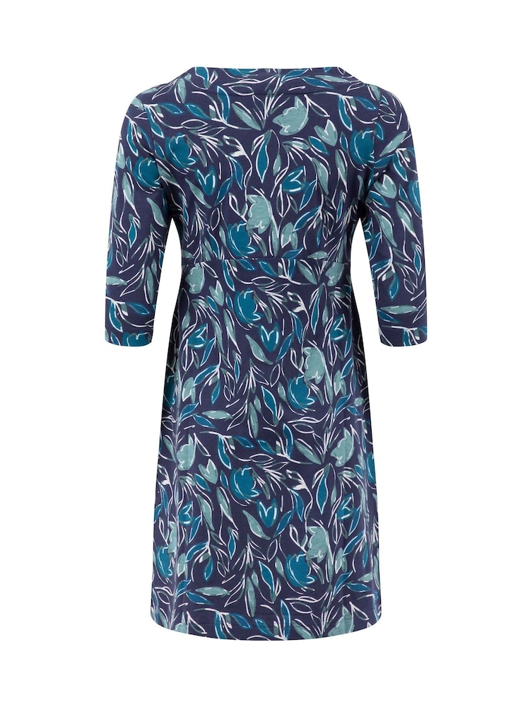 Weird Fish Blue Marl Starshine Printed Jersey Dress - Image 8 of 8 Weird Fish Blue Marl Starshine Printed Jersey Dress - Image 8 of 8