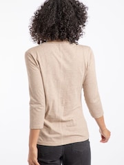 Weird Fish Cream Flower Power Front Print 3/4 Sleeve Graphic T-Shirt - Image 2 of 6