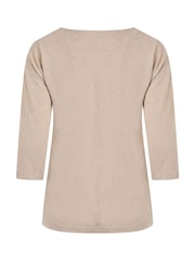 Weird Fish Cream Flower Power Front Print 3/4 Sleeve Graphic T-Shirt - Image 6 of 6