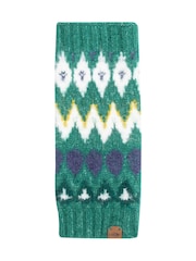Weird Fish Green Shutt Fair Isle Wrist Warmers - Image 2 of 3