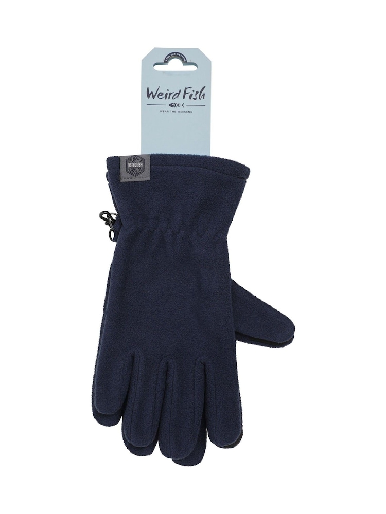 Weird Fish Blue Fordell Microfleece Gloves - Image 2 of 2 Weird Fish Blue Fordell Microfleece Gloves - Image 2 of 2