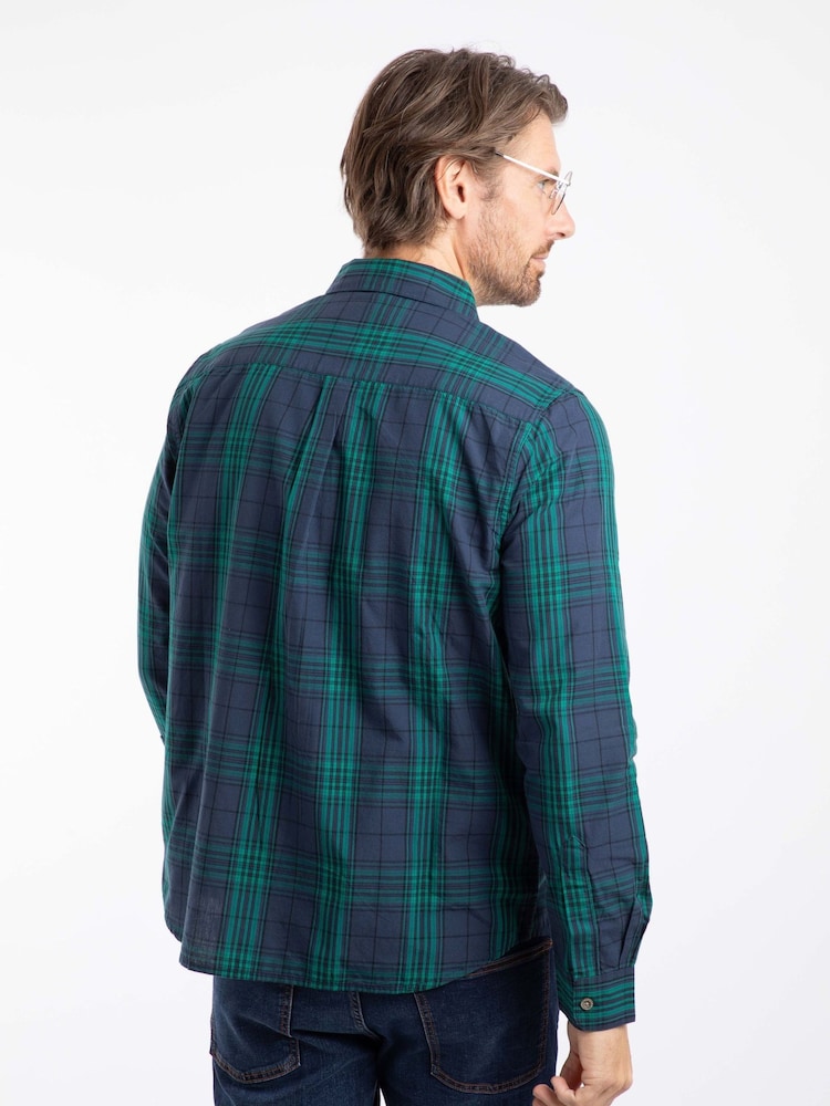 Weird Fish Green Lando Long Sleeve Check Shirt - Image 2 of 6 Weird Fish Green Lando Long Sleeve Check Shirt - Image 2 of 6