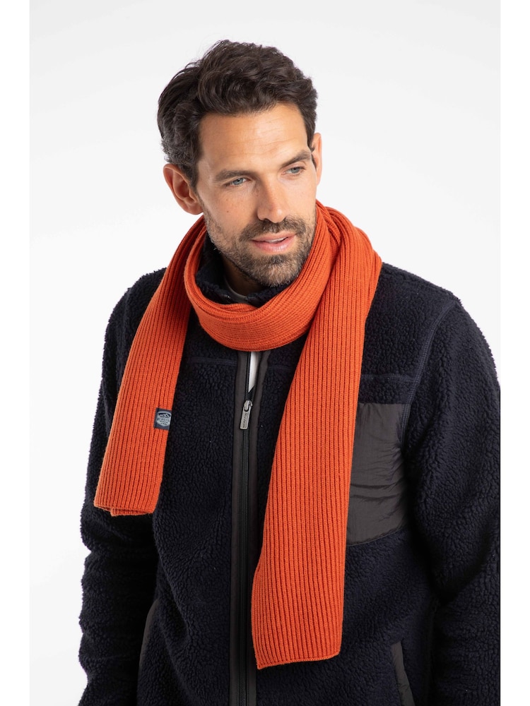 Weird Fish Orange Stornoway Ribbed Scarf - Image 4 of 4 Weird Fish Orange Stornoway Ribbed Scarf - Image 4 of 4