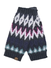 Weird Fish Blue Shutt Fair Isle Wrist Warmers - Image 2 of 4