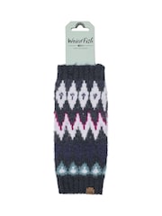 Weird Fish Blue Shutt Fair Isle Wrist Warmers - Image 4 of 4