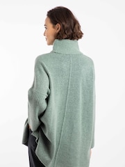 Weird Fish Green Carolyn Roll Neck Tunic Jumper - Image 2 of 8