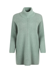 Weird Fish Green Carolyn Roll Neck Tunic Jumper - Image 7 of 8