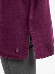 Weird Fish Purple Carolyn Roll Neck Tunic Jumper - Image 3 of 8