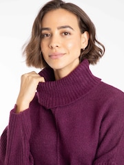 Weird Fish Purple Carolyn Roll Neck Tunic Jumper - Image 4 of 8