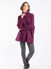 Weird Fish Purple Carolyn Roll Neck Tunic Jumper - Image 5 of 8