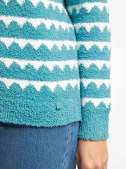 Weird Fish Blue Tyla Cosy Patterned Knit Jumper - Image 6 of 8