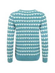 Weird Fish Blue Tyla Cosy Patterned Knit Jumper - Image 8 of 8