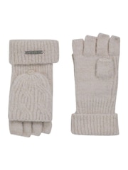 Weird Fish Cream Cassell Sparkle Fingerless Gloves - Image 2 of 3