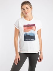 Weird Fish Cream Woodlands Front Print Graphic T-Shirt - Image 1 of 6