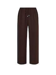 Evans Brown Pull On Crepe Trousers - Image 4 of 5