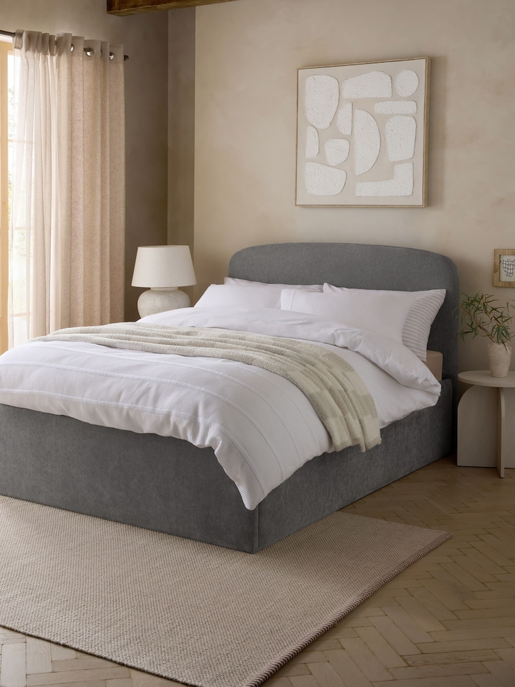 Smart Chenille Mid Grey Matson Extra Deep Ottoman Storage Bed Frame - Image 1 of 10 Smart Chenille Mid Grey Matson Extra Deep Ottoman Storage Bed Frame - Image 1 of 10