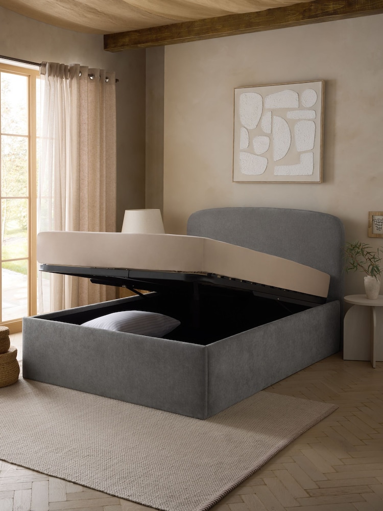 Smart Chenille Mid Grey Matson Extra Deep Ottoman Storage Bed Frame - Image 2 of 10 Smart Chenille Mid Grey Matson Extra Deep Ottoman Storage Bed Frame - Image 2 of 10