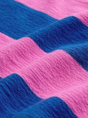Pink Blue Stripe Long Sleeve Textured T-Shirt (3mths-7yrs) - Image 7 of 7