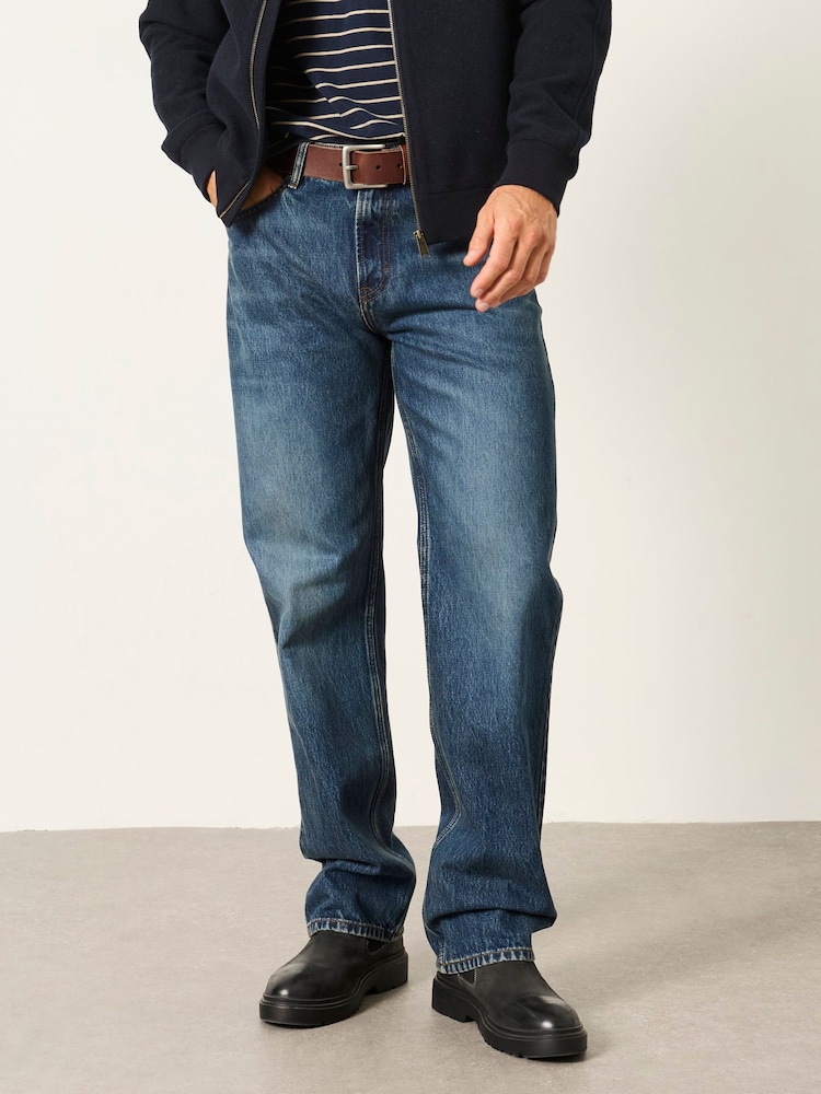 Индиго көк - FatFace Relaxed Straight Fit Jeans - 7суретінің 1 суреті