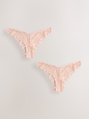 Apricot Brazilian Lace Knickers 2 Pack - Image 1 of 5