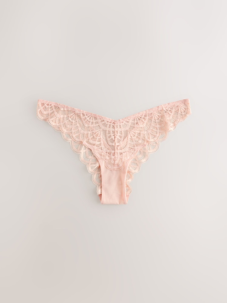 Apricot Brazilian Lace Knickers 2 Pack - Image 2 of 5 Apricot Brazilian Lace Knickers 2 Pack - Image 2 of 5