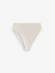 Mint Velvet Cream Tummy Control High Waist Bikini Briefs - Image 1 of 3