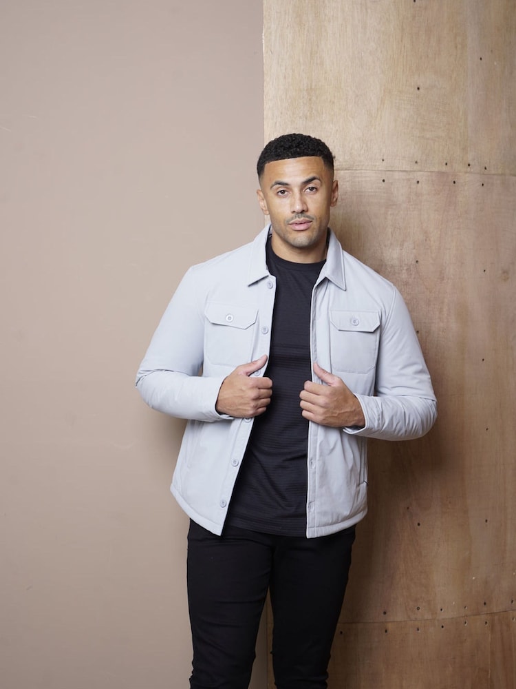 CAPO Grey Quilted Overshirt Jacket - Image 2 of 5 CAPO Grey Quilted Overshirt Jacket - Image 2 of 5