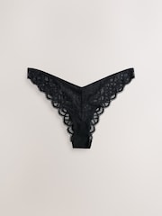 Black Brazilian Lace Knickers 2 Pack - Image 3 of 5