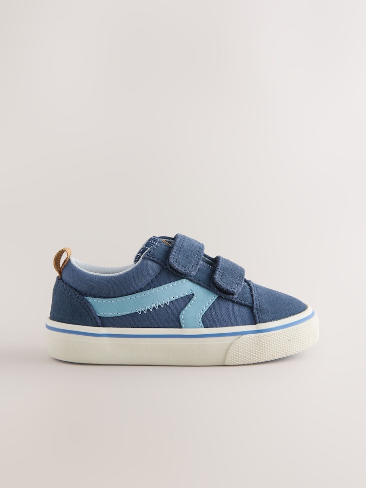 Blue Standard Fit (F) Touch Fastening Trainers - Image 2 of 4 Blue Standard Fit (F) Touch Fastening Trainers - Image 2 of 4