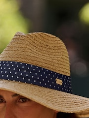Laura Ashley Natural Fedora Beach Straw Hat - Image 3 of 6