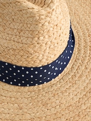 Laura Ashley Natural Fedora Beach Straw Hat - Image 5 of 6