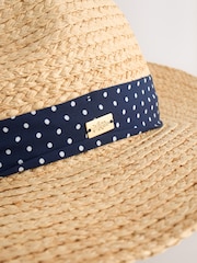 Laura Ashley Natural Fedora Beach Straw Hat - Image 6 of 6