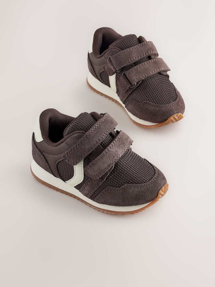 Chocolate Brown Standard Fit (F) Touch Fastening Trainers - Image 1 of 5 Chocolate Brown Standard Fit (F) Touch Fastening Trainers - Image 1 of 5