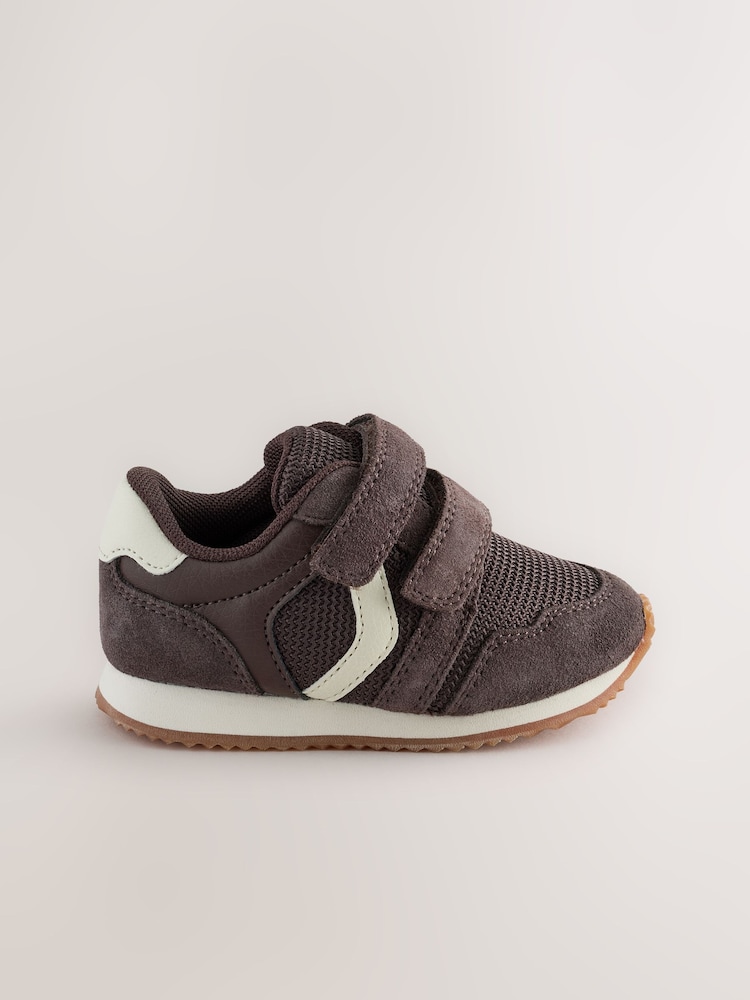 Chocolate Brown Standard Fit (F) Touch Fastening Trainers - Image 2 of 5 Chocolate Brown Standard Fit (F) Touch Fastening Trainers - Image 2 of 5