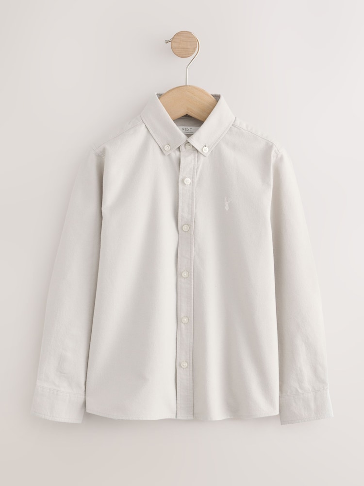 Ecru Long Sleeve Brushed Oxford Shirt (3-16yrs) - Image 1 of 4